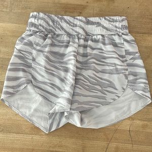 White and grey athletic shorts